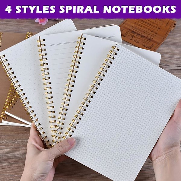 5-pack A5 tomma spiralbundna anteckningsböcker 100 sidor/ 50 blad