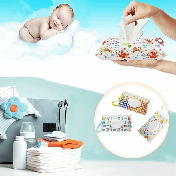Baby kannettava pyyhepussin annostelija (4 kuviota) 4 kpl