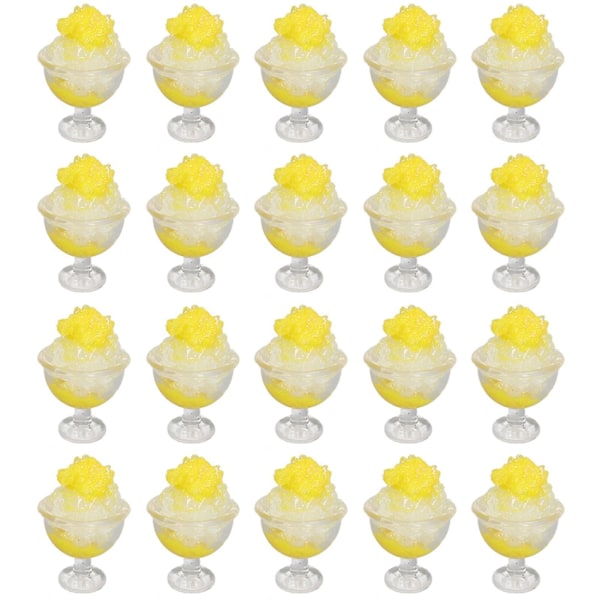 20 st 1:12 Dockhus Smoothie DIY Rolig Simulerad Miniatyr Smoothie Dockhus Dekorationstillbehör Gul
