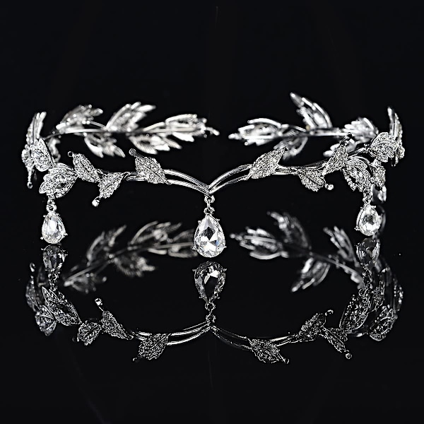 Hodeplagg Krystallperlet pannebånd Krystall Rhinestone Bryllup Hodebånd Brud Hårtilbehør