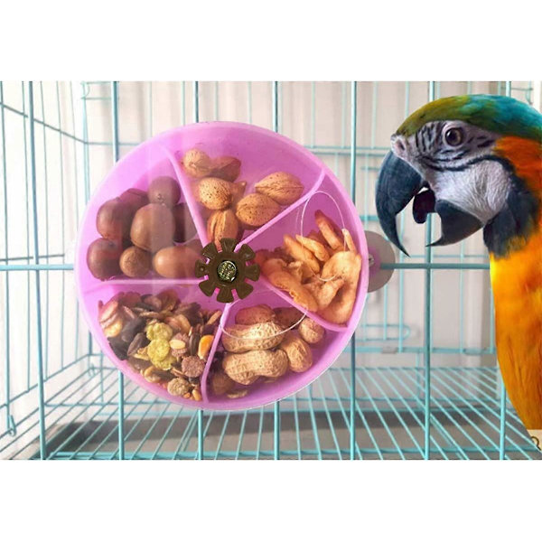 Fågel Kreativ Foder System Hjul Frö Mat Boll Roterande Träningsleksak för Små och Medelstora Parakiter Kakadu Conure