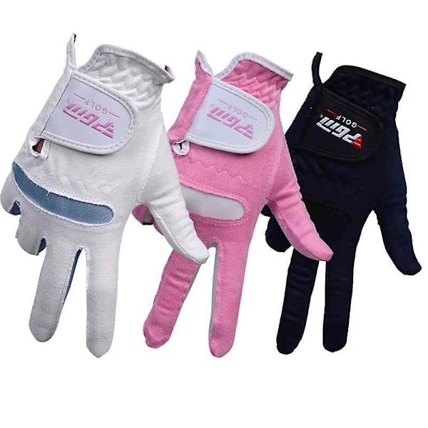Dam Blå Orange Rosa Vit Justerbar Golfhandskar Utomhus Sport Elastisk Halkskydd Andas Mikrofiberduk Damhandske(21,Rosa)