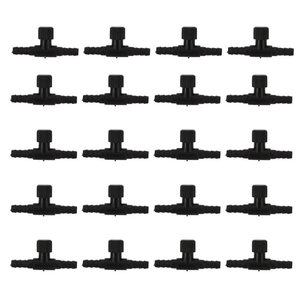 30 stk. 4 mm luft inline slangeforbindelse i plast til fiske- og akvarietank (4X2X1CM, sort)