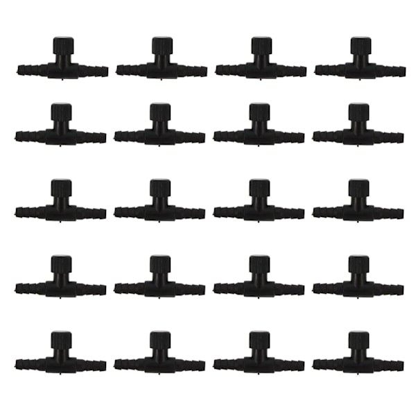 30 stk 4mm luft inline slangekobling plast for fiskebolle akvarium（4X2X1CM，svart）