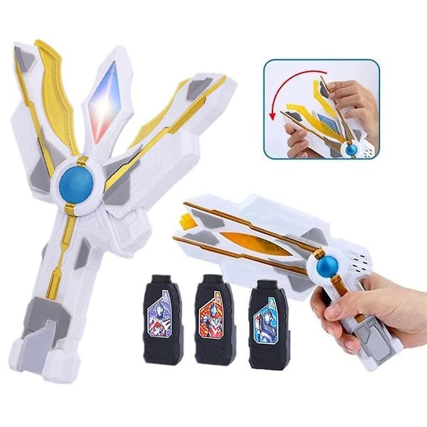 Ultraman Trigger Guts Spark Lens for barn, Geed Decker Zero Three Key Lightsaber, leker for barn, 3 deler（Som vist）