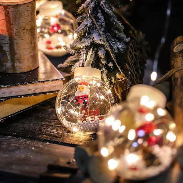 Julgransprydnader 10 LED Koppartrådsträng Julhantverk Högtidsljus 8 Blinkande lägen