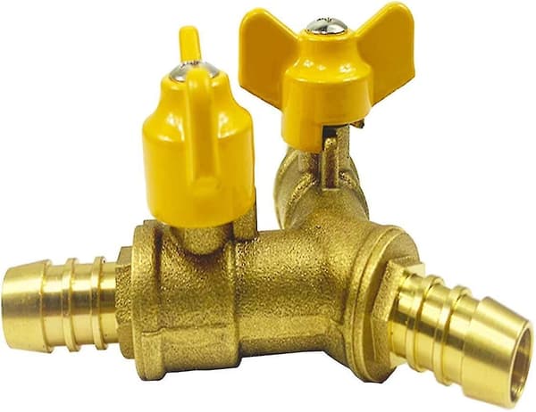 3/8\" Slangekugleventil Y-formet messingfittings 2 kontakter 3-vejs forbindelse (til 11 mm slange)