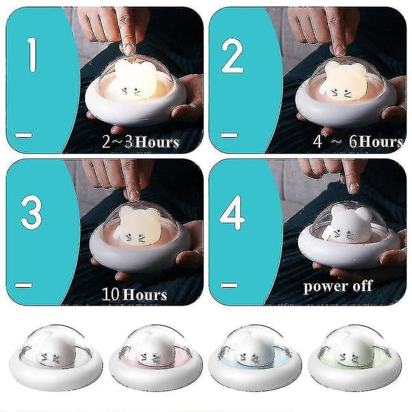 Ufo Space Mouse LED Natlampe USB Sengelampe Genopladelig