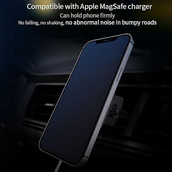 Magnetisk laddare 15w Billaddare Snabbladdning Magsafe Laddare Laddare Luftventil Billaddare Luftventilhållare Trådlös laddare Automatisk klämning