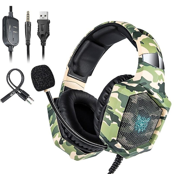 Melua kuulokkeet Pc Laptop Tablet Stereo Langallinen Led-valot K8 Peliheadset Mikrofonilla Ps4 Xbox One Kuulokkeet