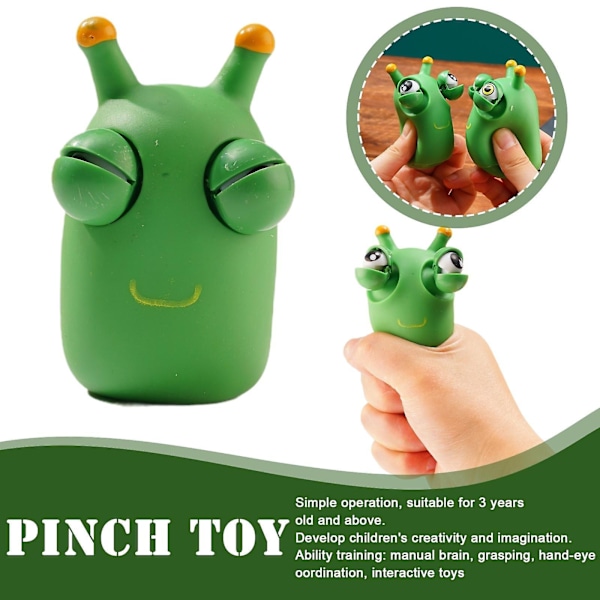 2 stk morsomme øyeeple popping squeeze leketøy gressorm klemme squishy fidget leketøy antistress øye sprett for barn voksen stressavlastning（Som bilde，2 stk blanding）