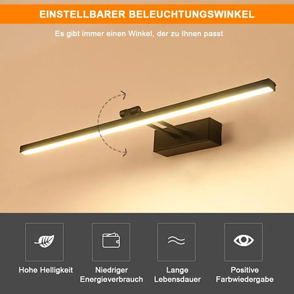 Peilivalo LED-peililamppu, 8W kylpyhuoneen valo valkoinen, peilivalot