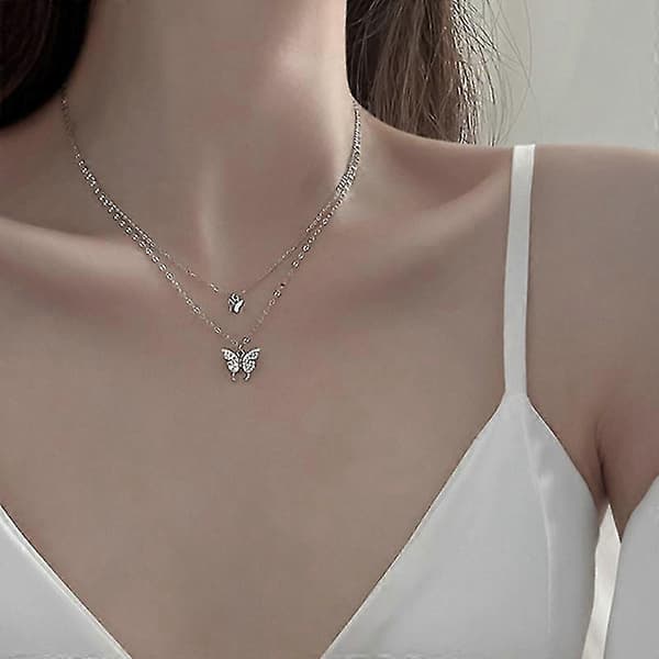 925 Silverhalsband, Glänsande tofs-halsband (Silver)
