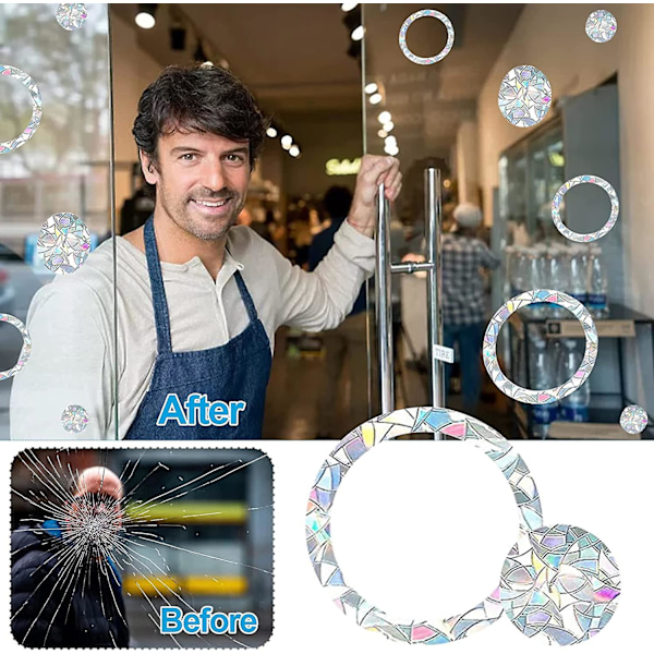 24 stk. Translucent Anti-Kollisions Vindue Stickers Statiske Fugle Anti-Kollisions Stickers Vindue Glas Stickers Fugle Aler Stickers