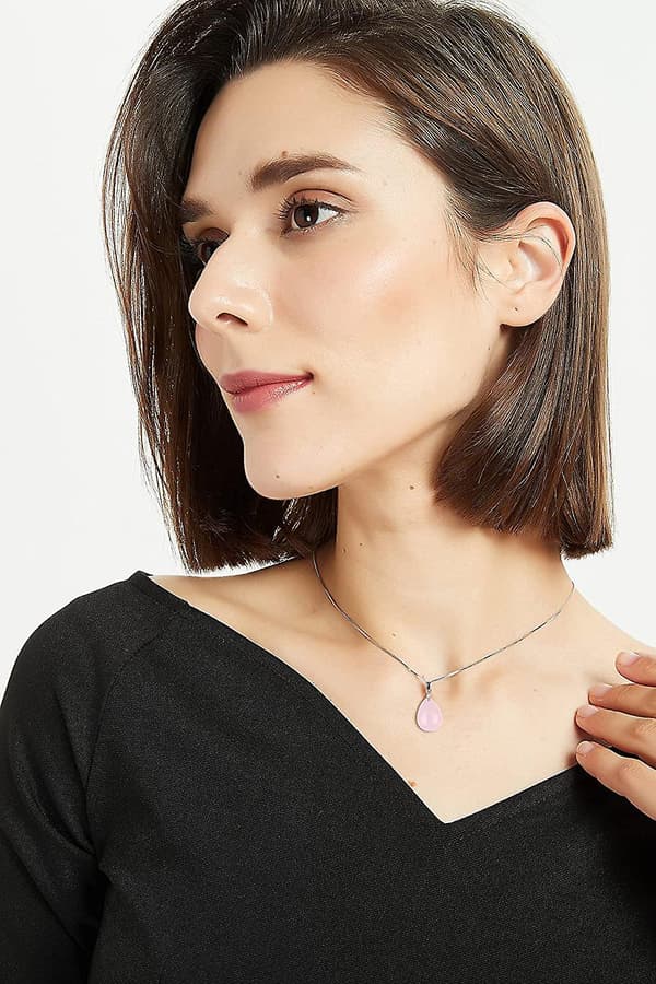 Dww-Chane 925 Silver Damhalsband med Vattendropphänge