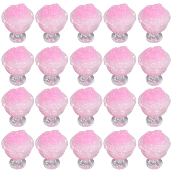 20 kpl 1:12 Nuken talo Smoothie DIY Hauska simuloitu Miniatyyri Smoothie Nuken talo Koriste Tarvikkeet Vaaleanpunainen