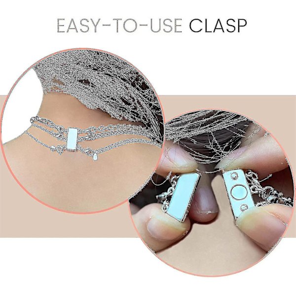 Magnetiskt halsband med skikt, distanserande låsspänne för kvinnor