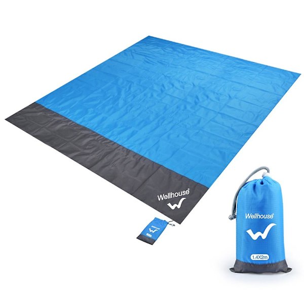 Waterproof Beach Blanket Outdoor Portable Picnic Mat Camping Ground Mat Mattress Outdoor Camping Picnic Mat Blanket Blue and Gray（Blue gray）