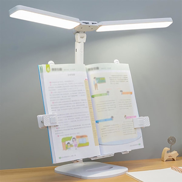 Bordlampe dedikert for læring, barns øyebeskyttelse, sovesal lesebøker, student skrivebord, lekser, belysning（A）