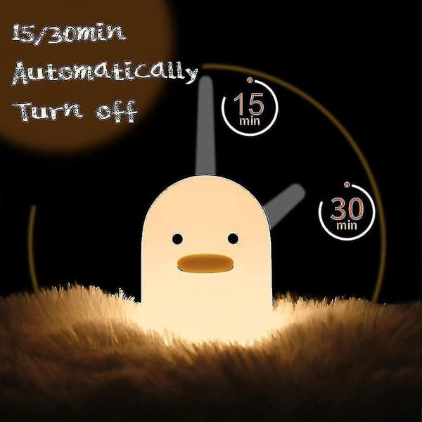 Led Andenat Lys USB Senge Silicone Sove Lampe Touch Control Med Timer(1stk)
