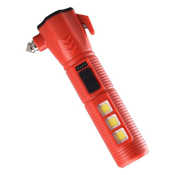 1 st USB-laddningsbar ficklampa ficklampa Livslängd Vattentät Nödsäkerhetshammare Arbetslampa