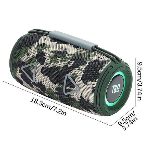 Bluetooth-högtalare utomhus bärbar ridning cylinder färgglatt ljus handhållen subwoofer gåva högtalare utförsäljning（Kamouflage）