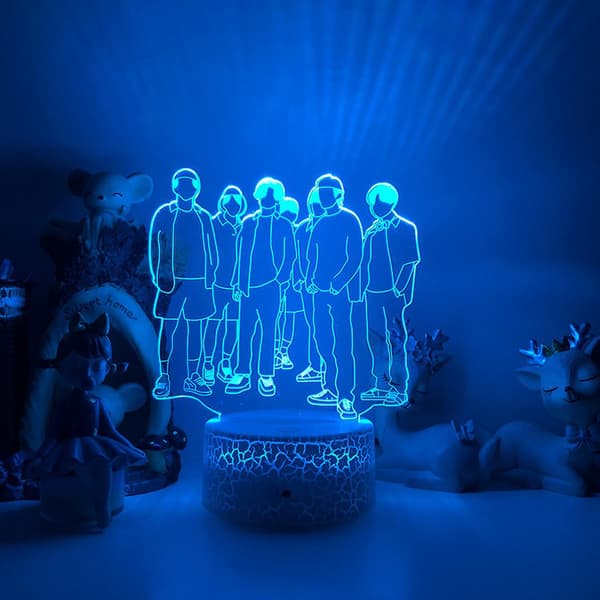 3D LED nattlys BTS Singer Youth League 3D