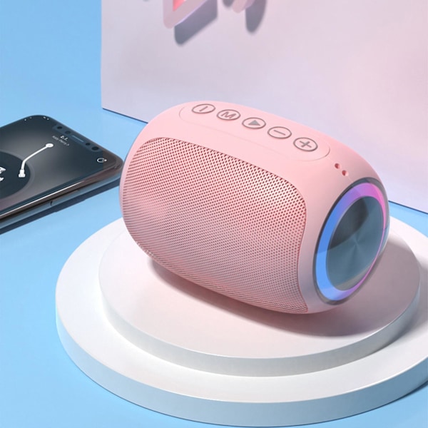 Bluetooth-högtalare Trådlös Bluetooth-högtalare Subwoofer, Liten Ljud Utomhushögtalare Med Färgglad LED-avstånd