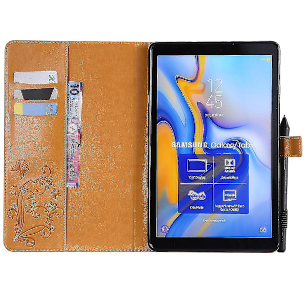 KT Tablet Series-3 Imprint -kotelo, matkapuhelinlisävaruste Samsung Galaxy Tab A 10.5 T590 T595 T597（Style H Samsung Galaxy Tab A 1，keltainen, keltainen）