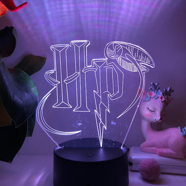 3D Illusion Harry Nattlampa 16 Färger Lampa med
