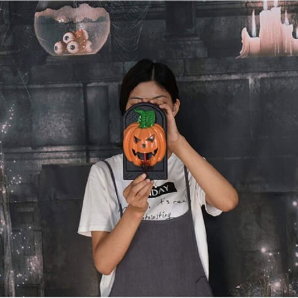 Halloween-dörrklocka - Ulisem - Talande - Spöklik dekoration - Orange pumpa