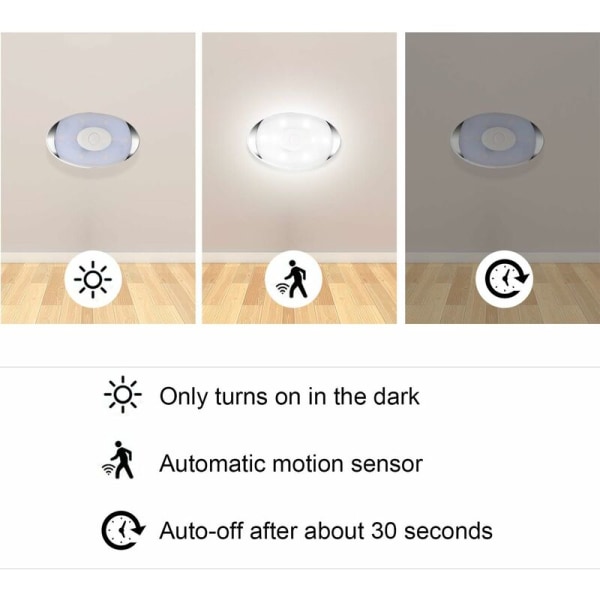 3-pak trådløs indendørs bevægelsessensor lysspot LED Trådløs LED kabinetbelysning,,ladacèe