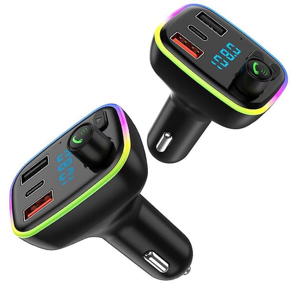 Bilsett Bluetooth-spiller Fm-sender Dobbel USB-porter Billaderadapter USB-lader Trådløs Mp3-spiller Bluetooth Bilsett Bil Fm-sender