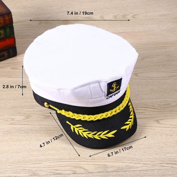 Hatt Hugh Kaptener Män För Kapten Sailor Sailors Kaptener Hattar Dräkt Kapten Hatt Sailor Hat Båtskepp Hatt Marine Admiral Cap Captain Costume Hat Cap