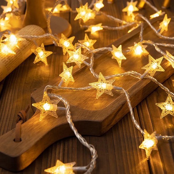 Star USB String Lights Rumsdekoration Christmas Holiday Party Lights Utomhuscamping dekorativa gjutna ljuskrona