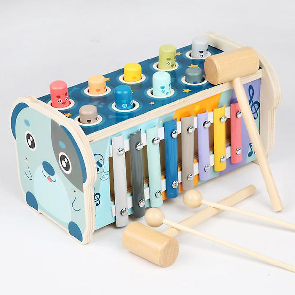 Trähammare Pounding Toy, Pedagogiska Pinnar Pound Maze Pussel Nummer Sorterare Musikleksak Med Xylofon, Hamrar, Klubbor, Present Till Pojkar Och Flickor