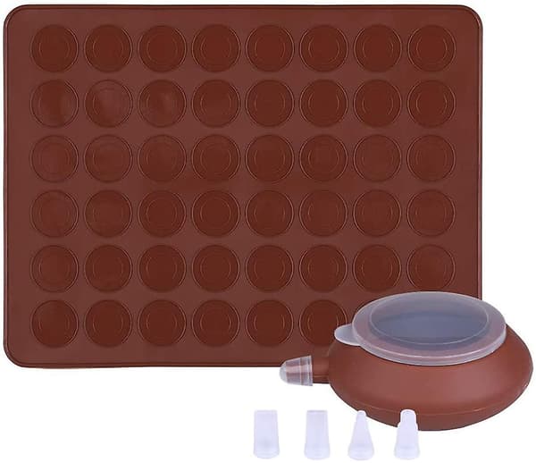 48-kapacitets Non Stick Silikon Macaron Bakmatta Non-Stick Silikon Macaron Bakform Set Kapacitet Macaroon Kit