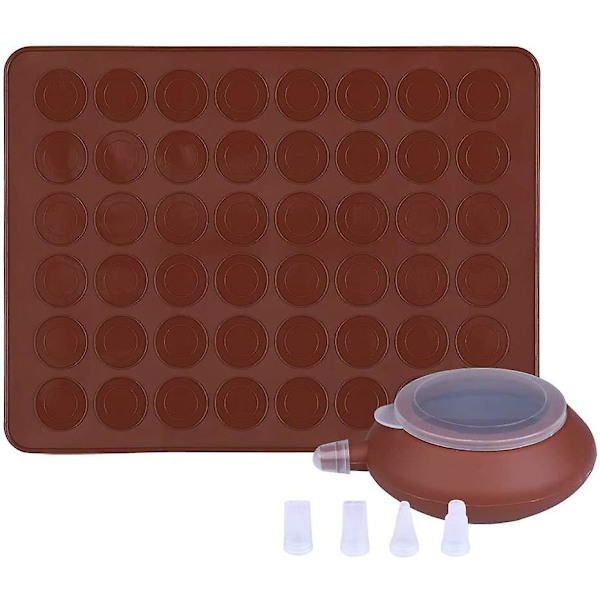 48-kapacitets non-stick silikone macaron bagemåtte non-stick silikone macaron bageform sæt kapacitet macaroon kit