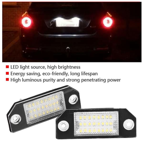 LED-nummerplåtsbelysning för Ford C MAX Focus MK2 - 2 st, 24 LED-pärlor