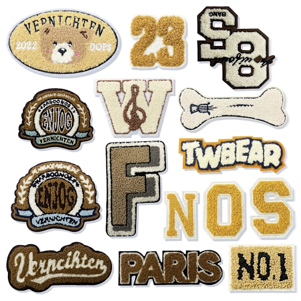 Dww-15 broderede stryge-på patches med elegante guld designs til syning og dekoration af tøj, rygsække, jeans og hatte