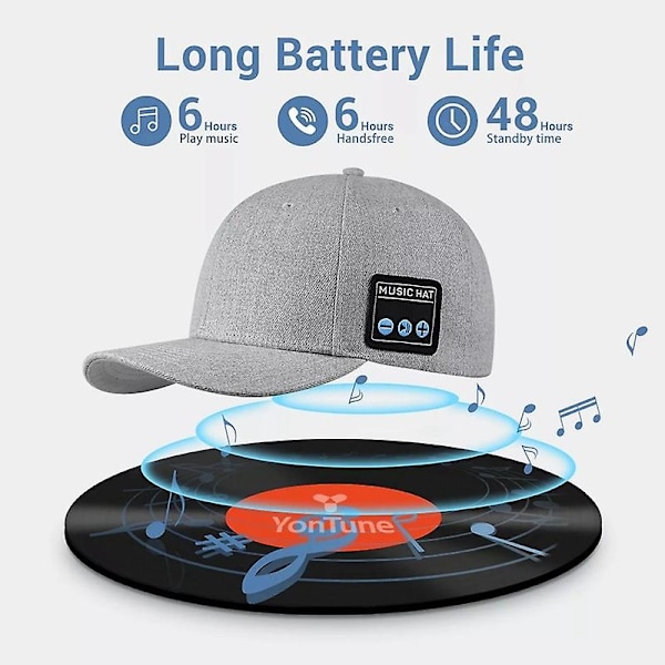 Hatt-høyttaler, bluetooth-høyttaler, høyttaler, hatt-headset, bluetooth-headset, bærbar lyd, baseball-hatt-headset, håndfri hodetelefoner, trådløst bluetooth-headset