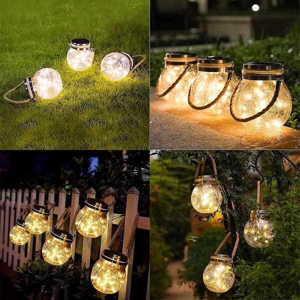 Utomhus solcellslykta, 30 LED solcellslampor, sprickad glas trädgårdsbelysning