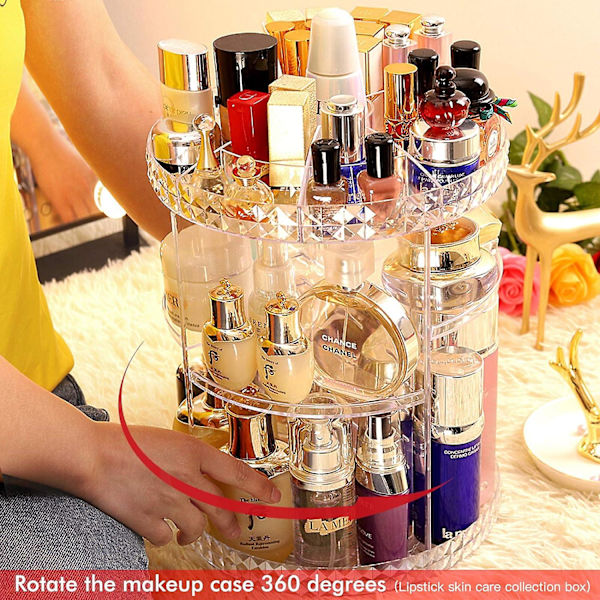 Skønhed Organizer Make Up Kosmetik Organizer 360 Roterbar Opbevaring Kosmetikæske Make Up Organizer