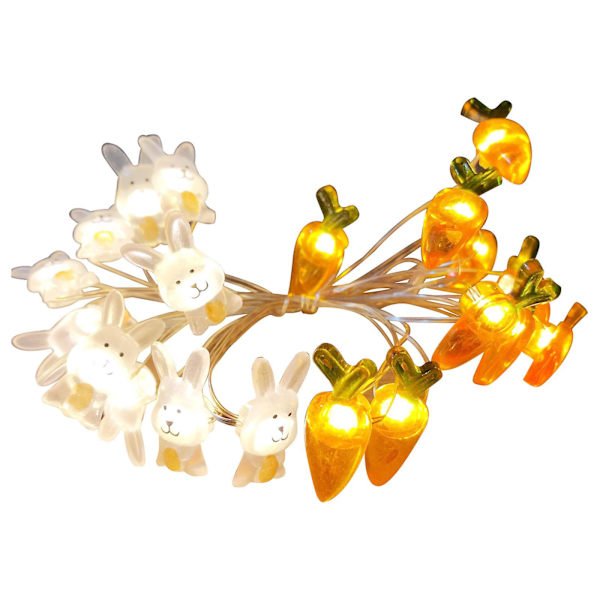 Pääsiäispupun LED-valot 30 valoa 9,8 jalkaa paristo koristeluun (keltainen)