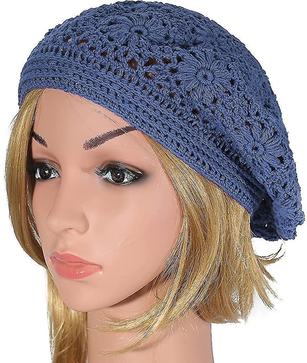 Kvindernes Bomulds Sommer Hæklet Hat Letvægts Retro Håndlavede Berets