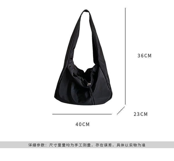 Dame taske Ny Nylon Spand Mode Solid Lynlås Skuldertaske Punge og Håndtasker Luksus Designer Sort Tote Taske