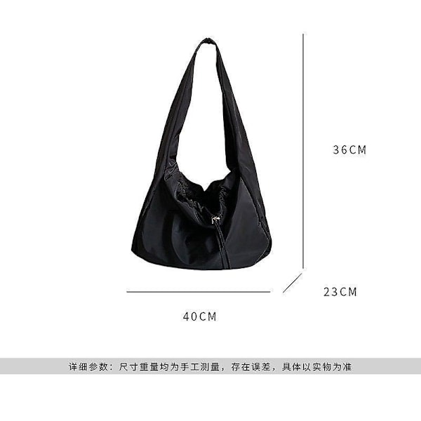 Kvinneveske Ny Nylon Bucket Fashion Solid Glidelås Skulder Bag Punger og Håndvesker Luksus Designer Svart Tote Bag