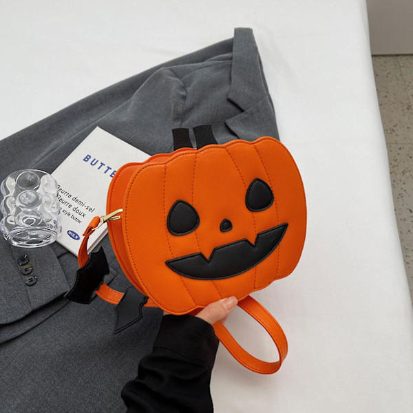 Omaperäinen kurpitsalaukku törmäysväri persoonallisuus luova vuorovesi olkalaukku naisten laukku sarjakuva diagonaalinen crossbody-laukku（B）