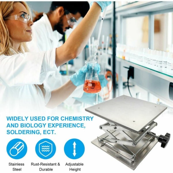 GTA lyftbord i rostfritt stål minilyftplattformshållare laboratorielyftplattform för kemisk biologi experiment/lösningsmedel