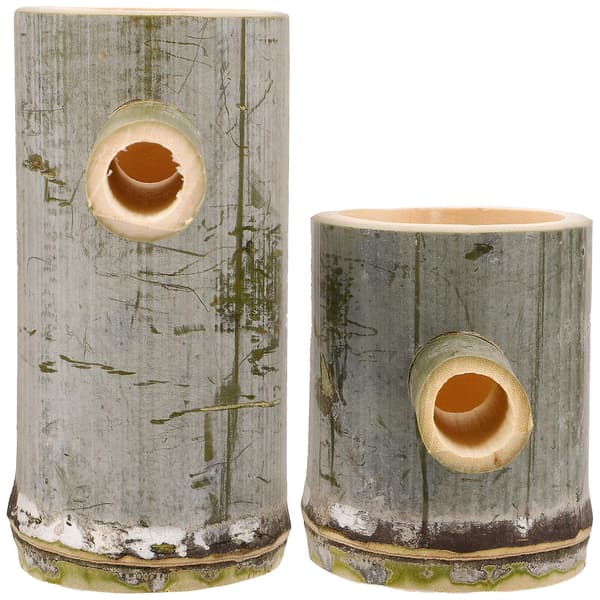 2 st bambu fontän fisk tank prydnad bambu cykelfontän bambu prydnad（16.00X16.00X8.00CM，Som visas）